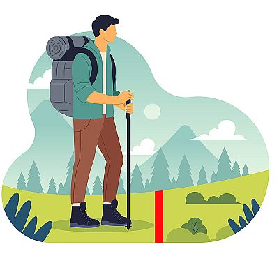 Hiker in the mountains